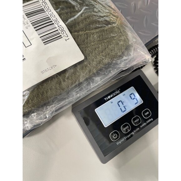 Belle by Kim Gravel Waffle Knit V Neck Top Smile Hem Womens XS Olive Green NEW - Picture 6 of 8